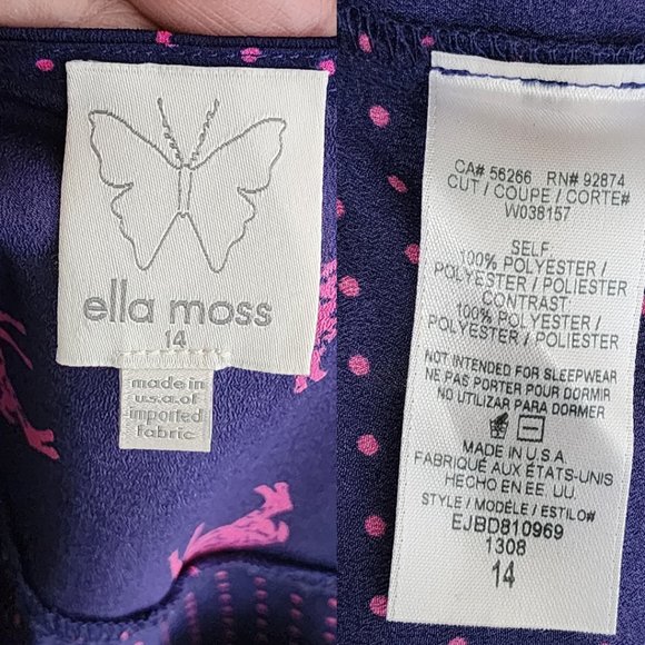 Ella Moss Purple Polkadot Deer Printed Blouse - Picture 5 of 5